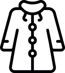 Simple black and white line drawing of a warm winter coat, perfect for cold weather