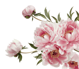 PNG Elegant pink peony flowers bouquet
