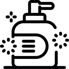 Line icon of antiseptic disinfecting liquid soap for washing hands