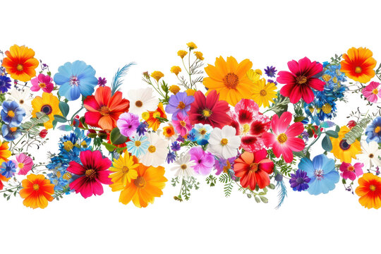 Fototapeta Vibrant floral border design
