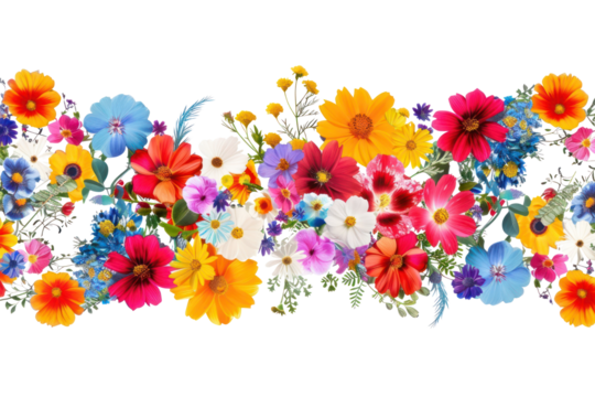 Vibrant floral border design