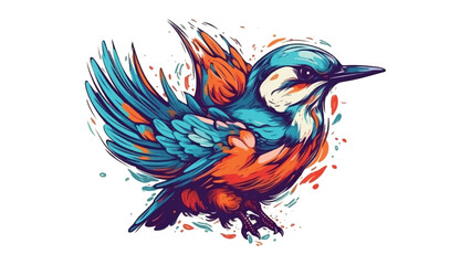 Obraz premium Modern colorful bird logo vector illustration with isolated white background.