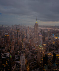 Naklejka premium city skyline panorama views arial New York 