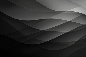 Obraz premium Sleek black and grey gradient background with abstract wavy shapes