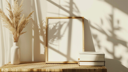 Boho Interior with A4 Frame and Rattan Elements