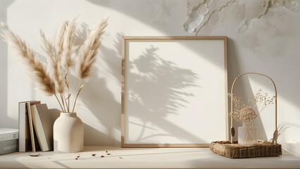 A4 Frame Mockup in Minimalistic Interior Design