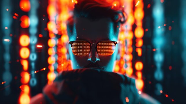 A symbolic visual of a hacker's silhouette against a glowing screen filled with binary code and ominous warnings, illustrating the constant threat of cyber attacks and ransomware breaches.