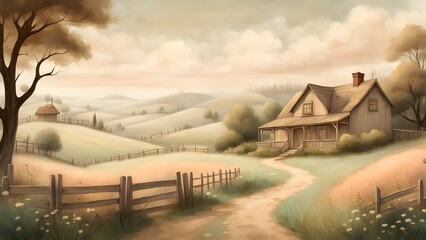 A house is on a hill with a path leading to it