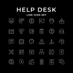 Set line icons of info and help center