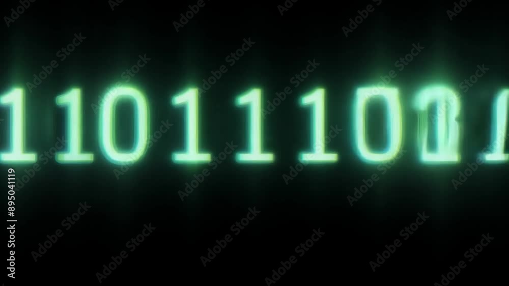 Aufkleber A digital display showing the binary code 10211101.