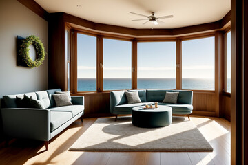 "Contemporary Design Overlooking the Ocean"