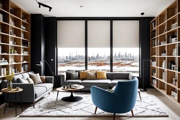 "Winter City with Elegant Minimalist and Modern Interiors"