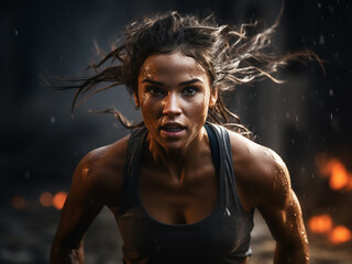 Obraz premium Tired woman runner abandoning her training session