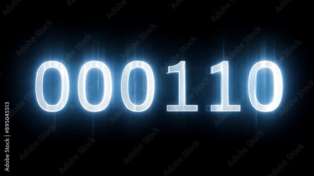 Poster four glowing neon zeros illuminate a dark background.