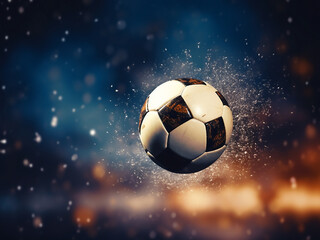 Fototapeta premium Defocused blur of a soccer field, abstract and dynamic