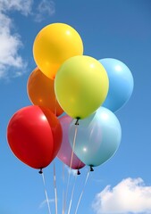Colorful Balloons Floating in the Sky