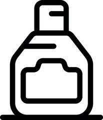 Obraz premium Black and white icon of a plastic bottle with dispenser pump for liquid soap, shampoo or lotion