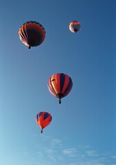 Colorful Hot Air Balloons Floating In The Blue Sky