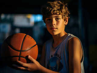 Youth basketball training session in Girne, Northern Cyprus, featuring a joyful boy