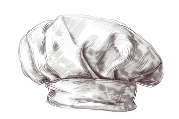Hand Drawn Chef Hat. Culinary Uniform Illustration for Eatery and Bakery