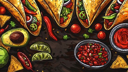 Delicious and Colorful Mexican Cuisine Fiesta Spreads Joy and Vibrancy