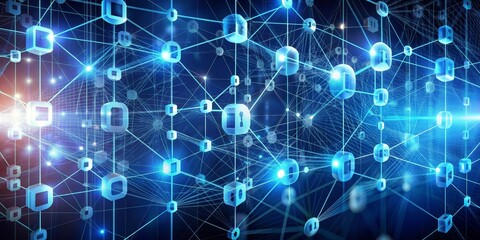 Obraz premium Futuristic Blockchain Technology with Digital Networks and Connections