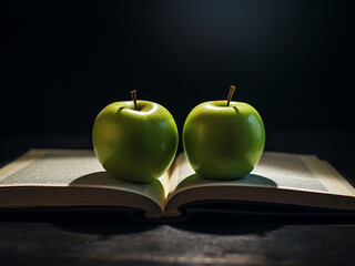 Keep educating yourself with green apples and open books