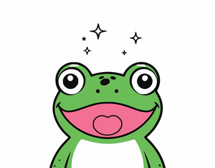 Frog head vector art illustration with white background
