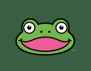 Frog head vector art illustration with white background
