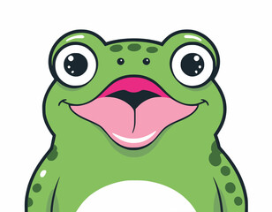 Frog head vector art illustration with white background
