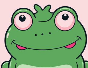 Frog head vector art illustration with white background
