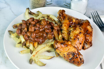 chicken wings with chili fries
