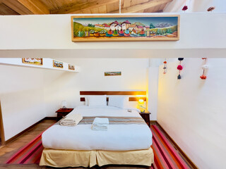 Interior view of master bedroom in Cusco, Peru.