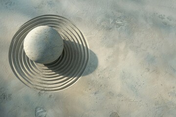 Obraz premium Feng Shui Health. Abstract Zen Circle with Textured Stones in Tranquil Scene