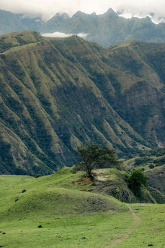 Rugged mountainous landscape at Lembah Ollon; Lumbah Ollon, Bonggakaradeng, Tana Toraja Regency, South Sulawesi, Indonesia