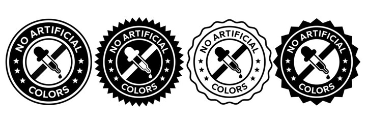 No artificial colors icons. No artificial added colors, logo, badge, icon, sticker, label, emblem, stamp, symbol, green, golden, flat vector, isolated illustration. 
