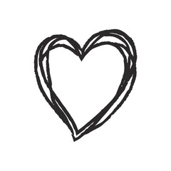 Hand drawn Heart icon. Heart doodle set, heart illustration border, love symbols collection, Valentine's Day.