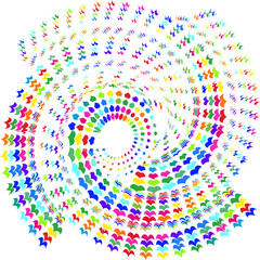 small waves drawing a swirl of speed with different colors