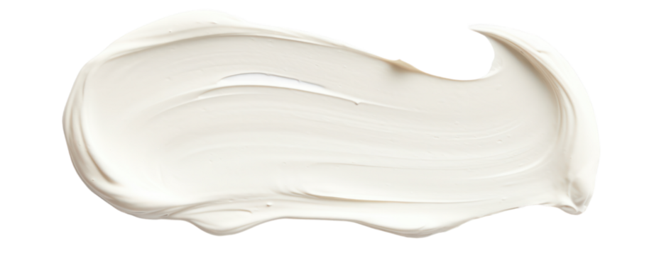 white cream brush stroke cosmetic skin care cut out transparent background
