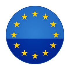 circle symbol abstract creative in blue and deep blue with the stars of the flag of the European Union, EU, Europe