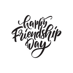 Happy Friendship day Calligraphy lettering card. calligraphy isolated on white background . PNG Image