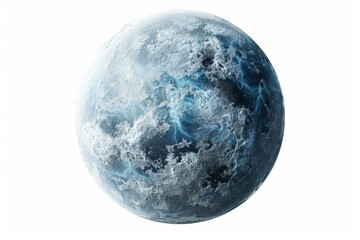 Naklejka premium High-resolution image of a mysterious blue planet in space with stormy clouds and swirling patterns.