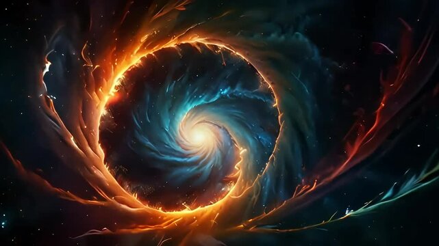 Galaxy nebula explosion swirl animation, wallpaper video loop