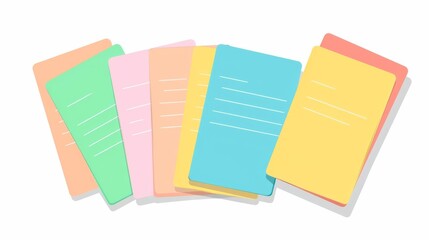 Index cards, flat design illustration, practical, isolated on white background