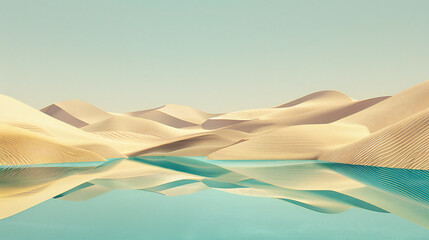 Desert oasis landscape background illustration