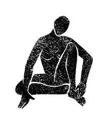 Matisse woman. Abstract Art of the Female Figure and Organic Shapes in a Trendy Minimalist Style. Vector Collage of Women's Body and Botanical Elements made of cut paper for T-shirts, Posters