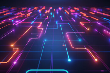 Cuttingedge digital technology background showcasing interconnected networks and data streams