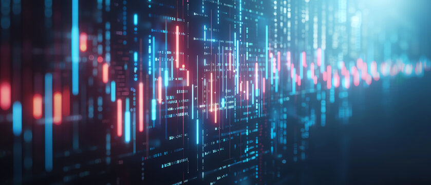 Cuttingedge technology stock market graph featuring interactive digital charts and data points