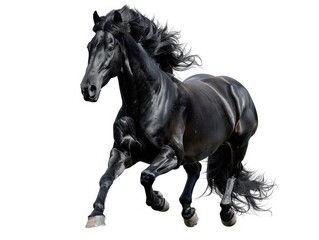 black horse isolated on white