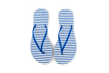 Flip flops isolated on white background. Sandals.Summer Slippers.Vacation Concept.Rubber Slide...